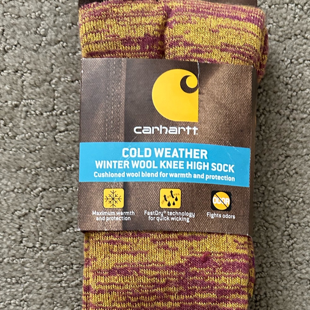 carhartt cold weather winter wool knee high wool socks size M